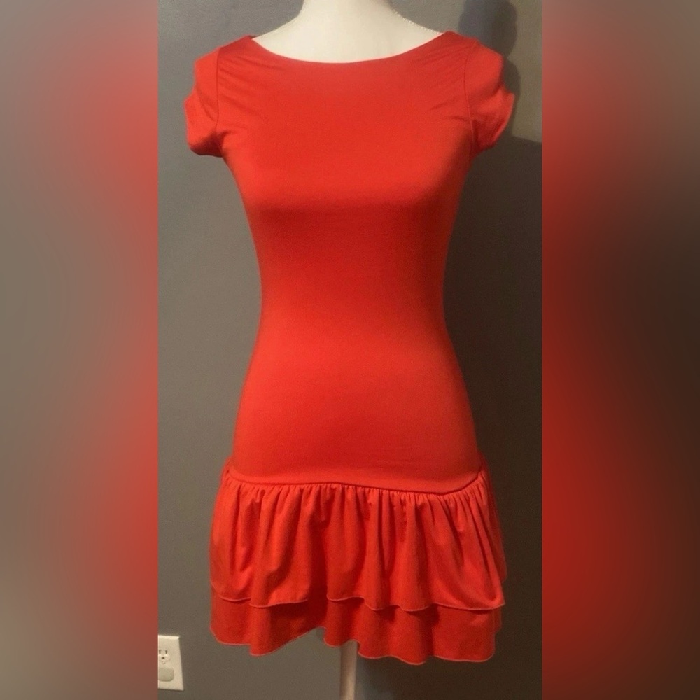 Chic Scarlet Ruffle Mini Dress